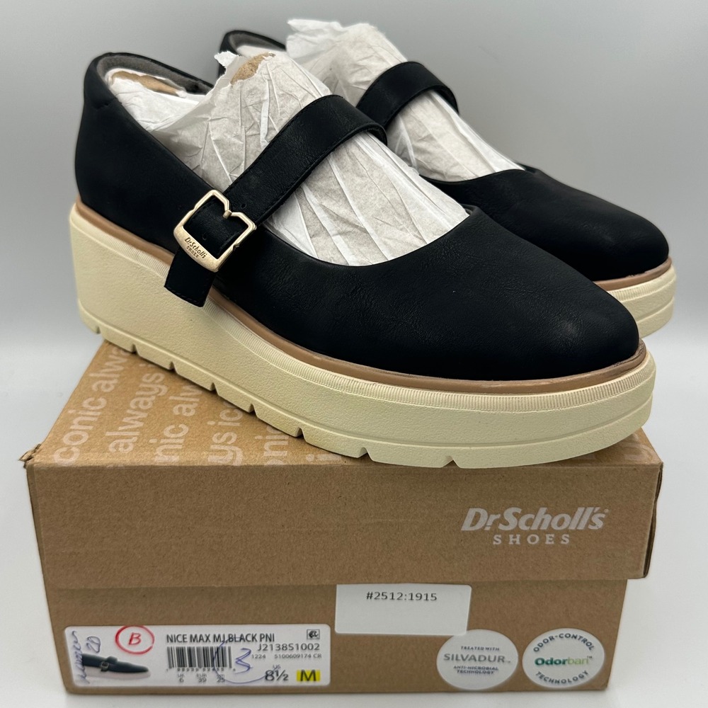 Dr. Scholl's Nice Max MJ Mary Jane Black Platform Buckle Loafers Chunky Goth 8.5 - Picture 3 of 17